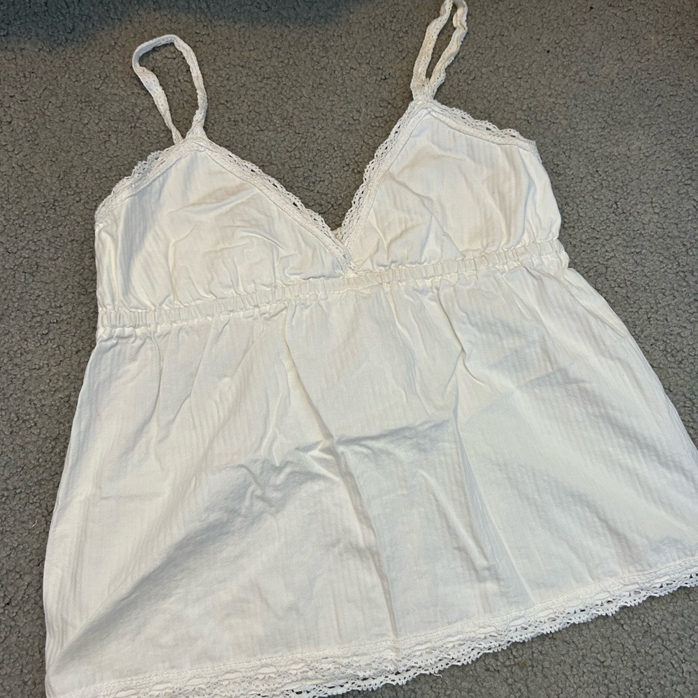 brandy melville white trendy top